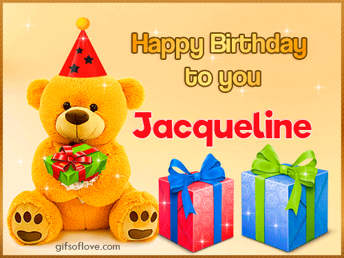 Neu Geschenk Happy Birthday Jacqueline Süß und Kuschelig Teddybär 